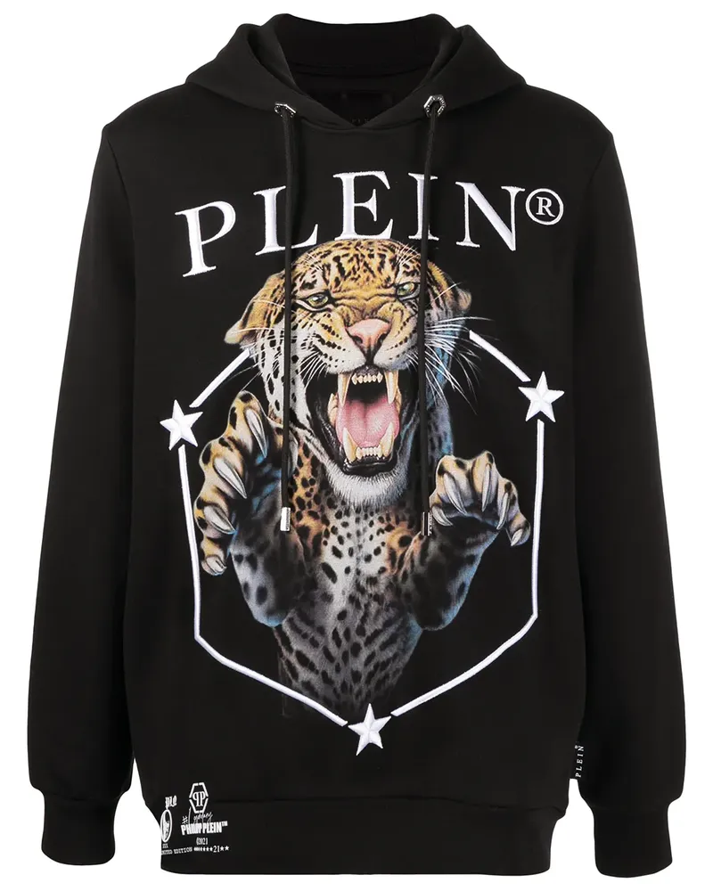 Philipp Plein Hoodie mit Tiger-Print - Schwarz Schwarz