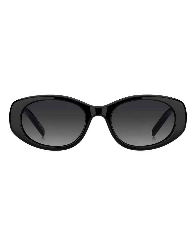 HUGO BOSS logo-plaque oval-frame sunglasses - Schwarz Schwarz
