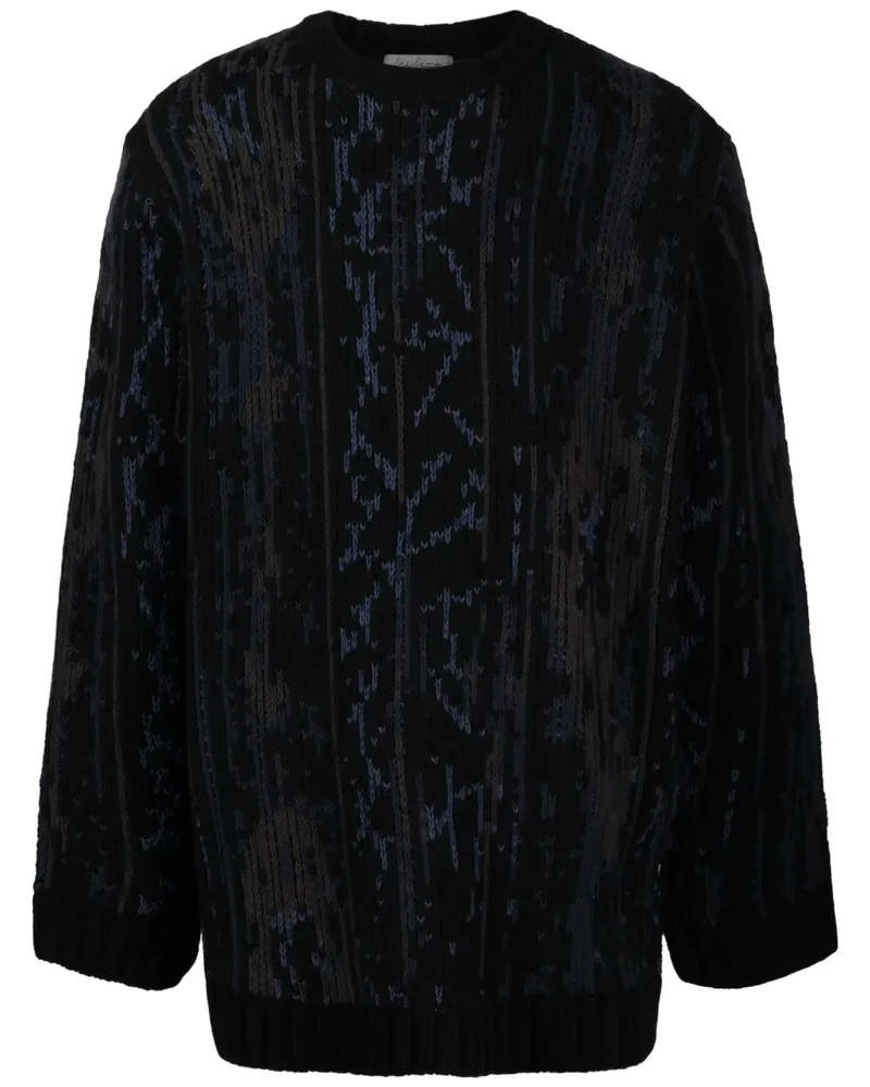 Yohji Yamamoto Pullover mit Kontrastdetails - Schwarz Schwarz
