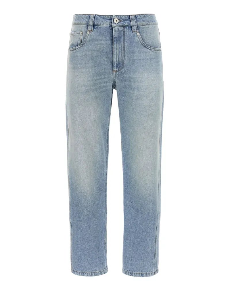 Brunello Cucinelli Ausgeblichene Straight-Leg-Jeans - Blau Blau