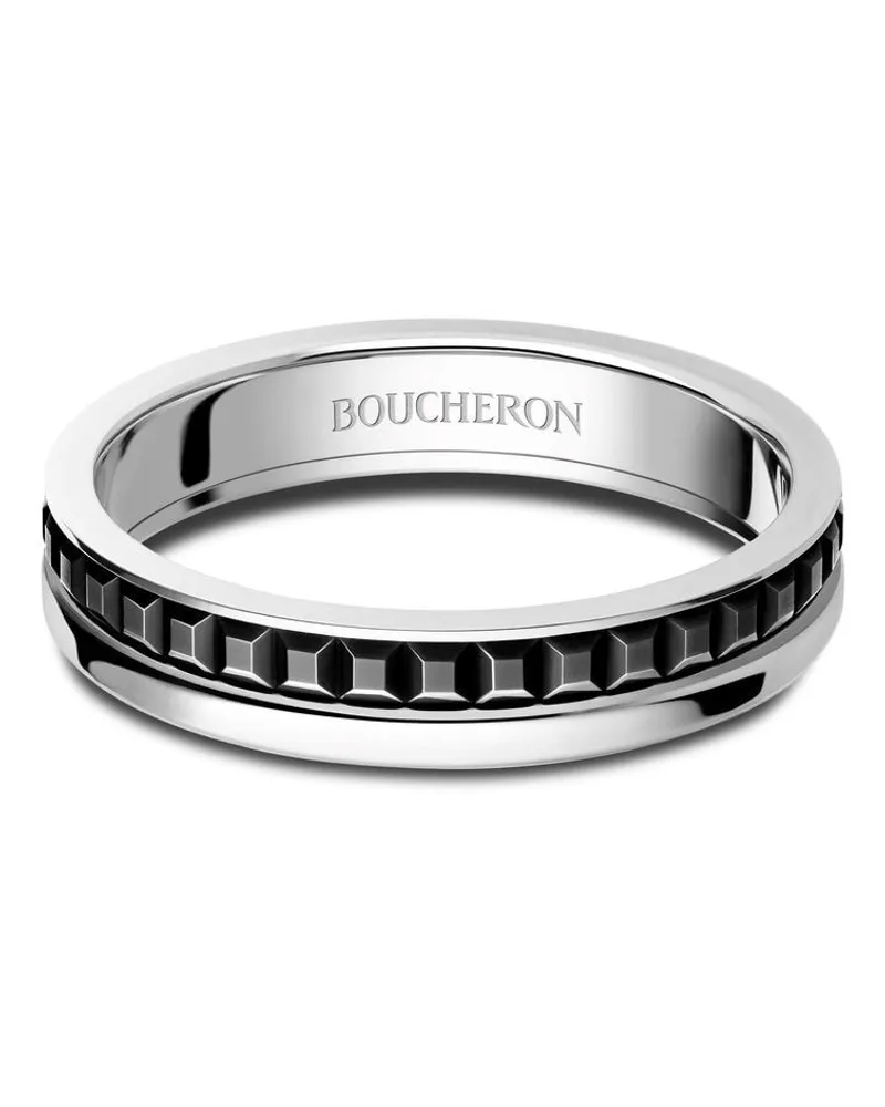 Boucheron 18kt 'Quatre Black Edition' Weißgold-Ehering Silber