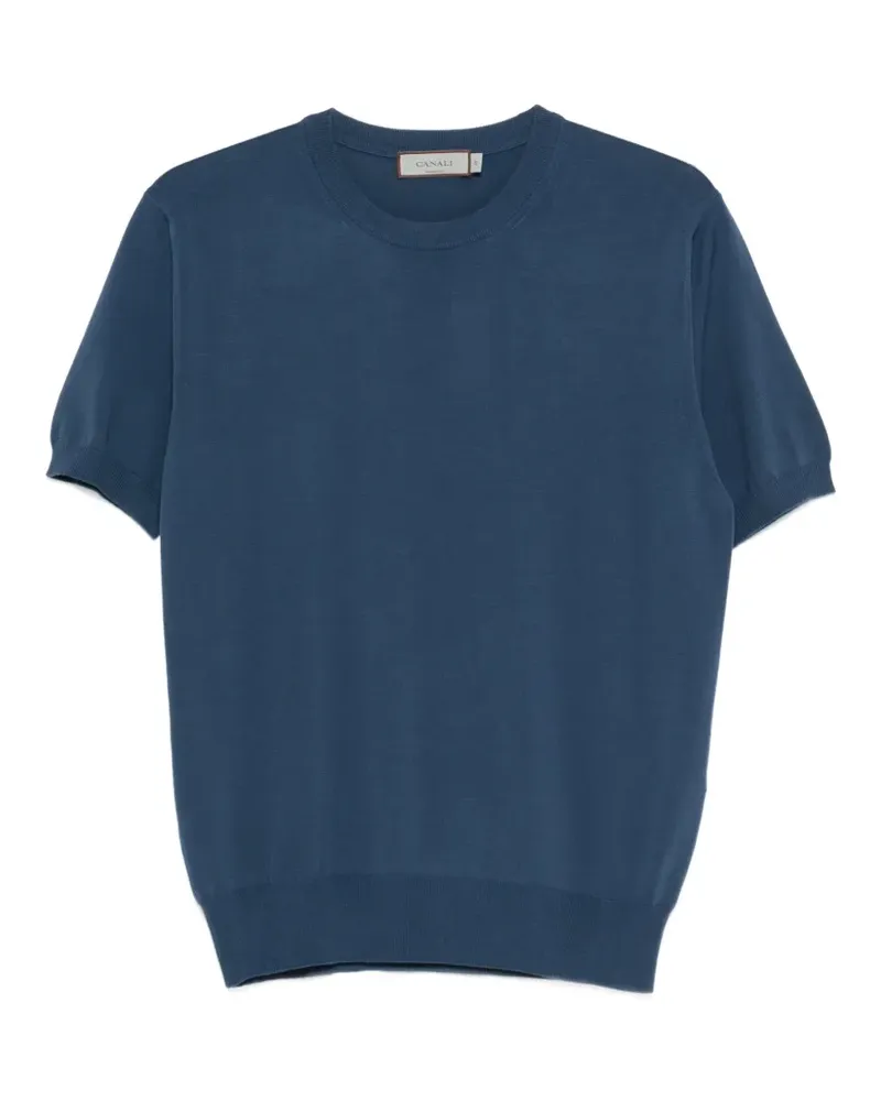 Canali Kurzärmeliges T-Shirt - Blau Blau