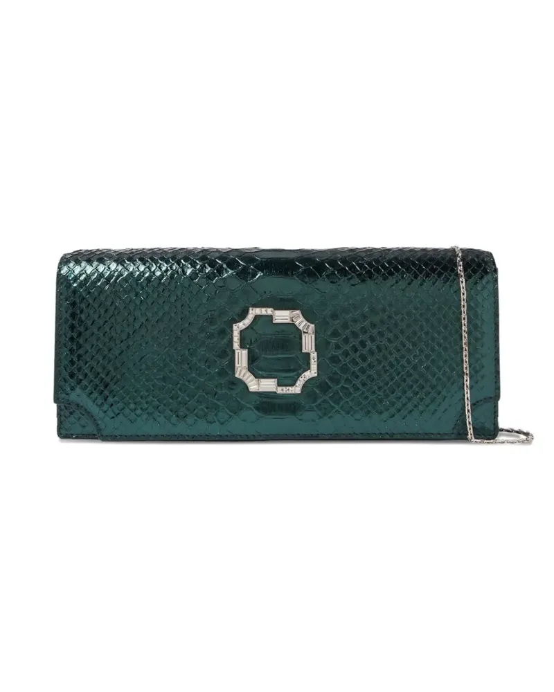 Malone Souliers Viven Clutch mit Kroko-Effekt - Grün Grün