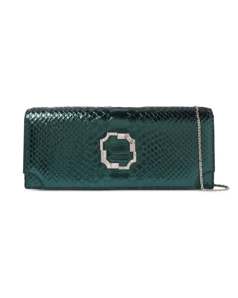 Malone Souliers Viven Clutch mit Kroko-Effekt - Grün Grün
