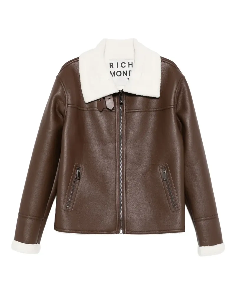 John Richmond Jacke mit Shearling-Kragen - Braun Braun