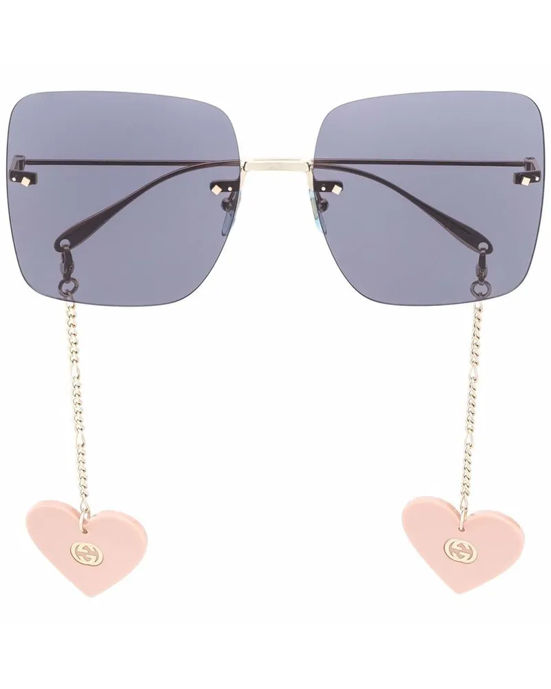 Gucci Eckige Oversized-Sonnenbrille - Blau Blau