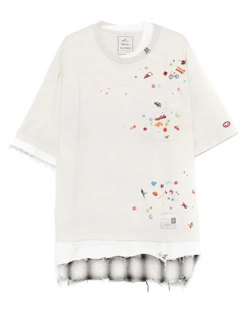 MIHARAYASUHIRO T-Shirt im Layering-Look - Nude Nude