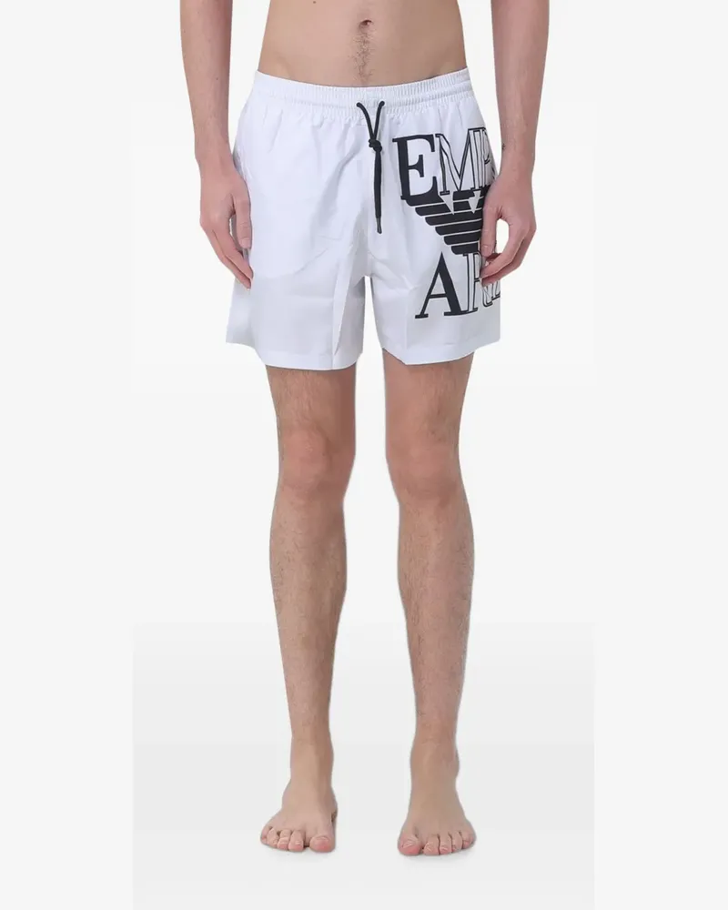 Emporio Armani Badeshorts mit Logo-Print - Weiß Weiß