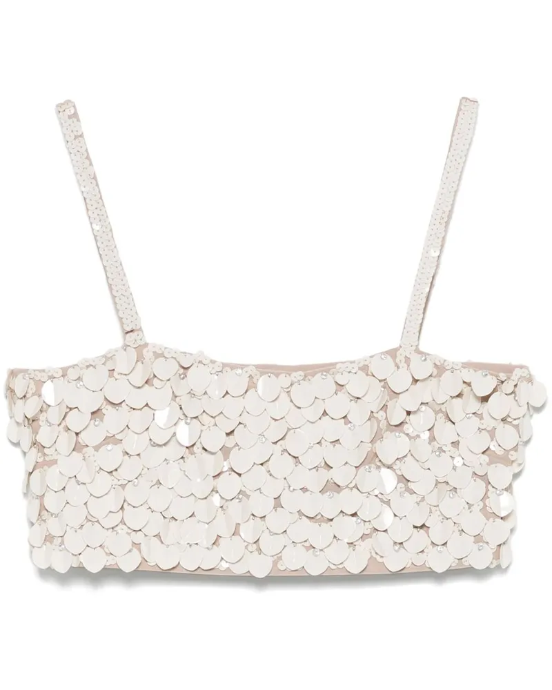 P.A.R.O.S.H. Top mit Pailletten - Nude Nude