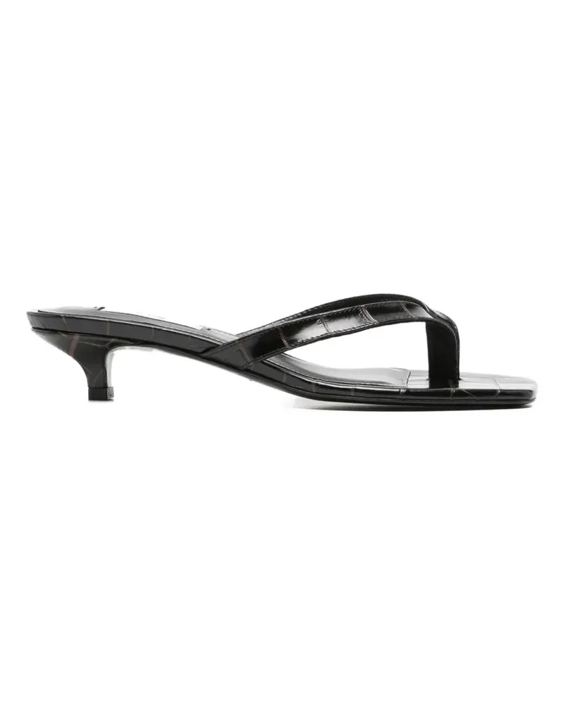 Totême croc-effect kitten-heel sandals - Schwarz Schwarz