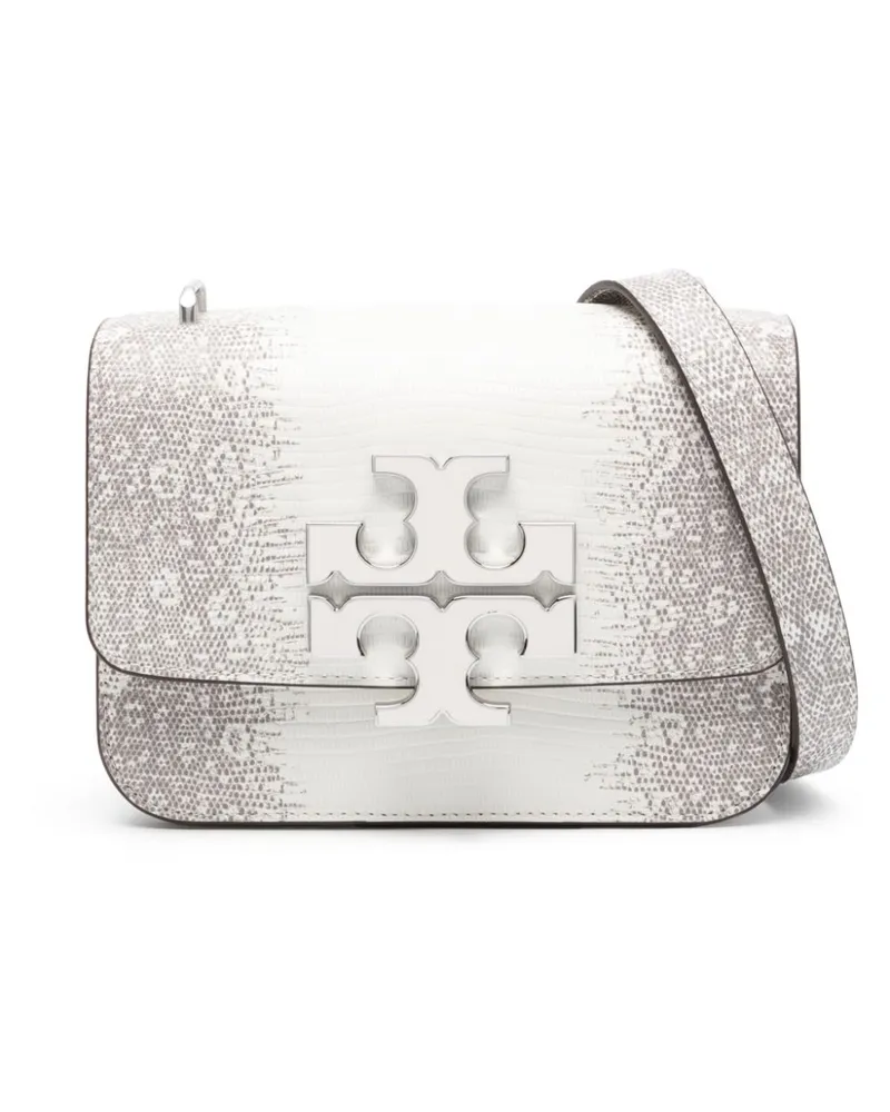 Tory Burch Kleine Eleanor Schultertasche mit Eidechsen-Print - Weiß Weiß