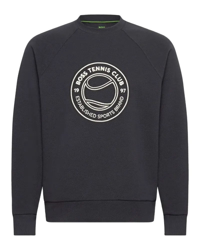 HUGO BOSS Salbo Tennis Club Sweatshirt mit grafischem Print - Blau Blau