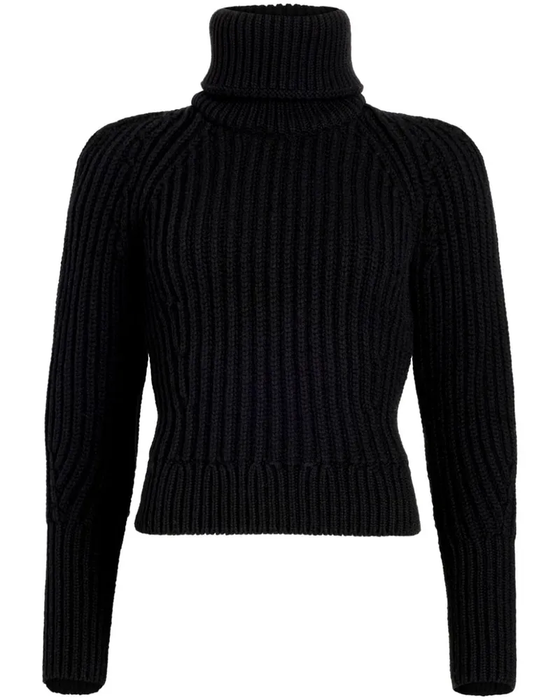 Patou Gerippter Rollkragenpullover Schwarz