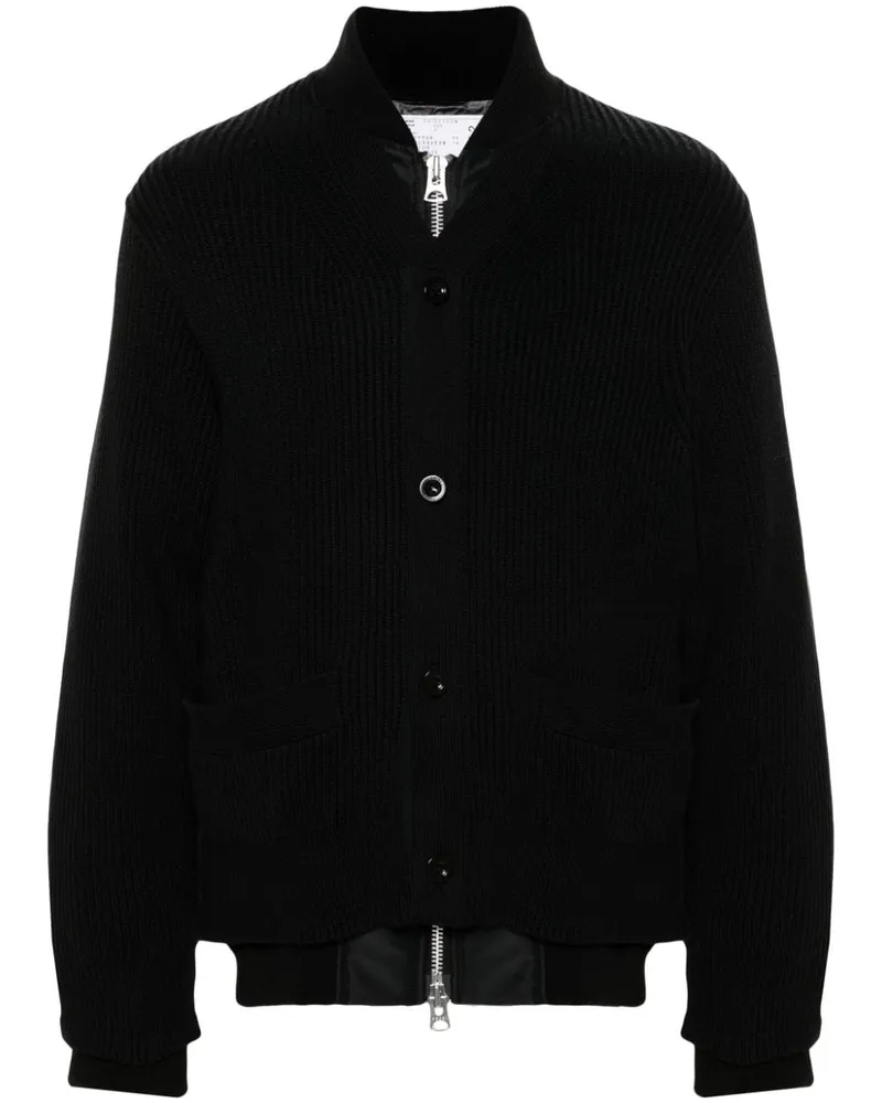 Sacai Bomberjacke im Layering-Look - Schwarz Schwarz