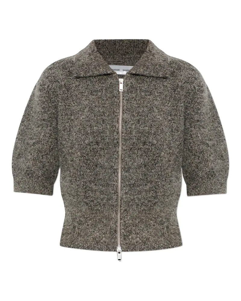 Samsøe & Samsøe Reißverschluss-Oberteil mit Kragen - Grau Grau
