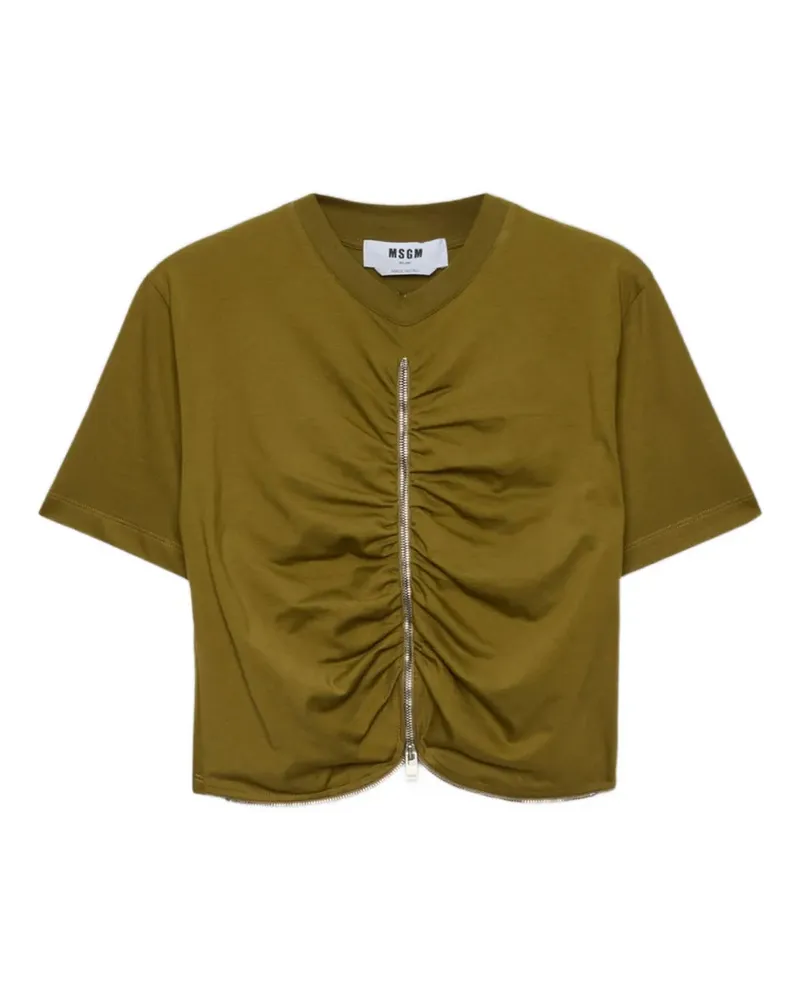 MSGM T-Shirt mit Reißverschluss - Grün Grün