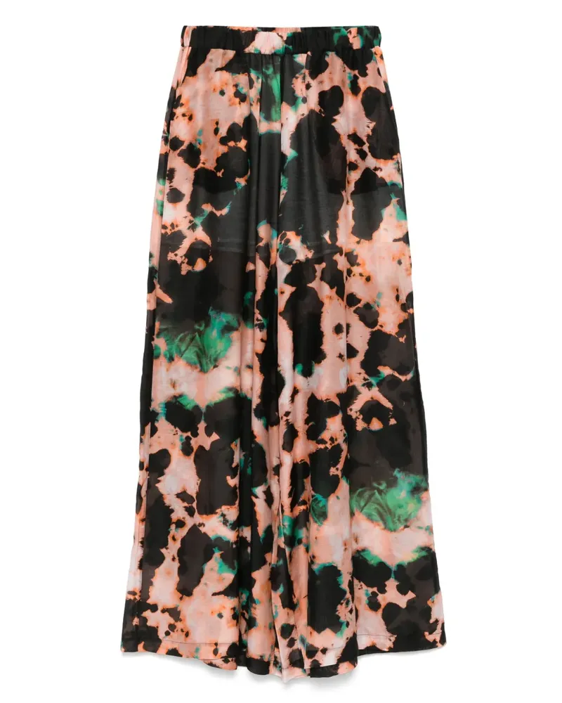 Roberto Collina Weite Hose mit abstraktem Print - Schwarz Schwarz