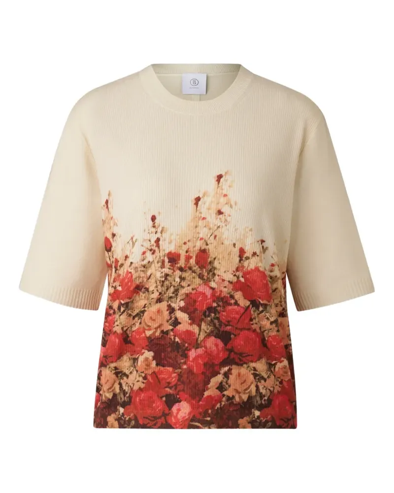 Bogner Helly T-Shirt mit Blumenprint - Nude Nude