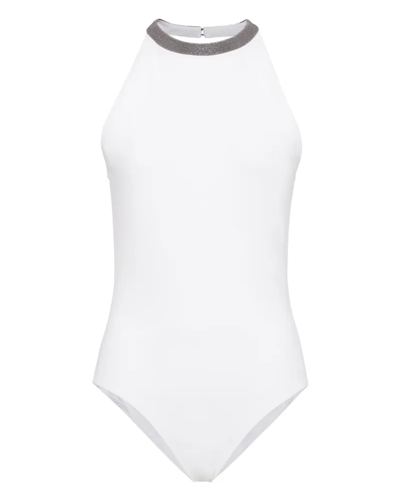 Brunello Cucinelli Badeanzug mit Monili-Detail - Weiß Weiß