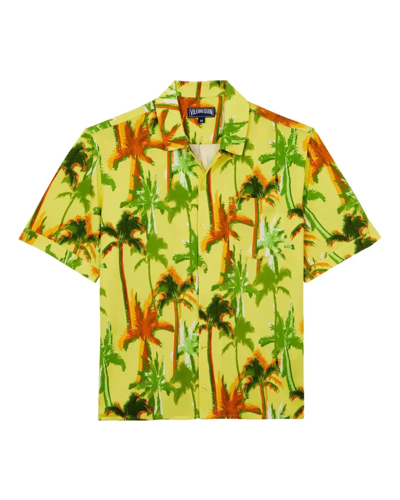 Vilebrequin Palms Offset Hemd - Gelb Gelb