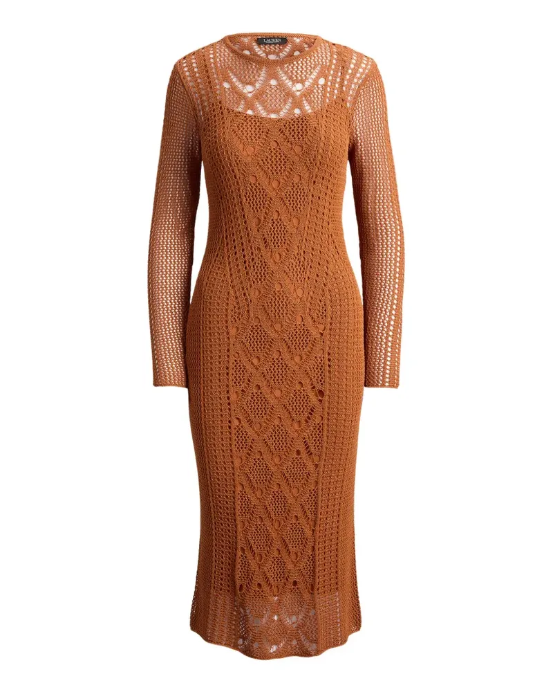 Ralph Lauren Langärmeliges Strick-Midikleid - Braun Braun