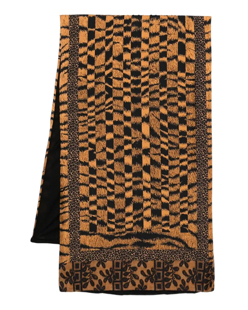 Pierre-Louis Mascia tiger-stripe lace-panelled scarf - Gelb Gelb