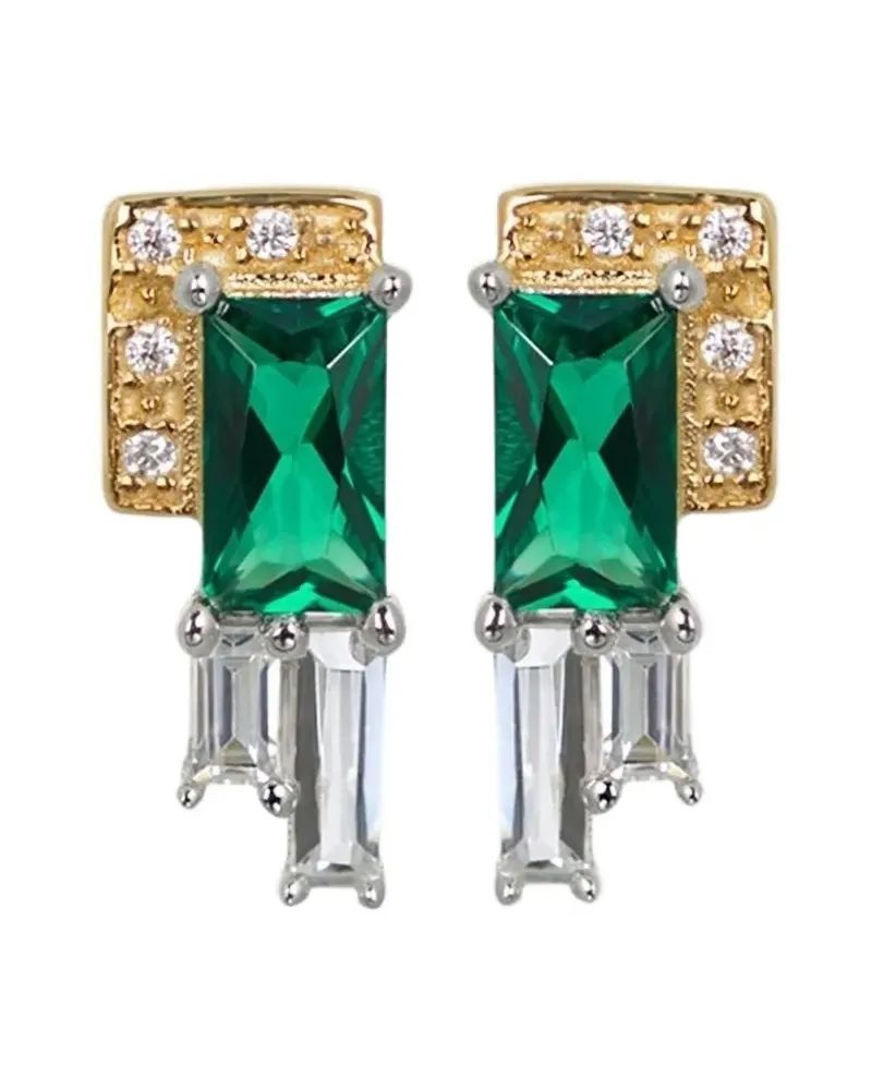 V By Laura Vann Audrey emerald earrings - Gold Gold