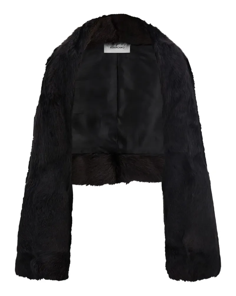 Ferragamo Shearling-Mantel - Schwarz Schwarz