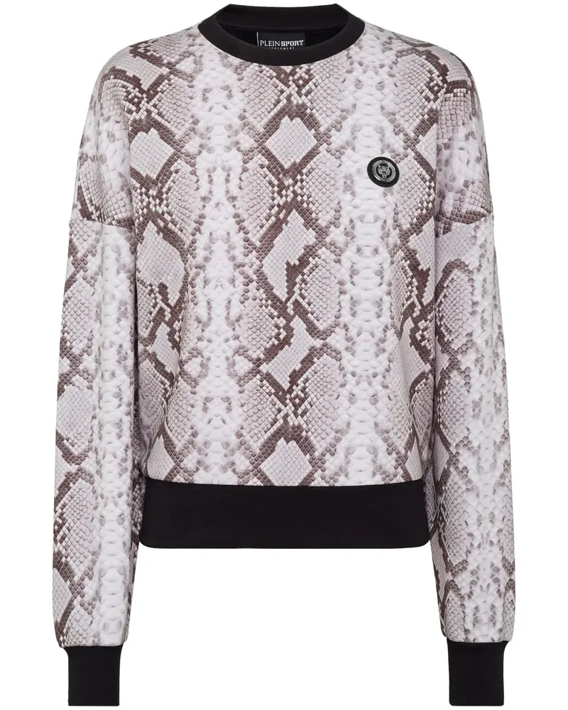 Philipp Plein Langarmshirt mit Pythonleder-Print - Grau Grau
