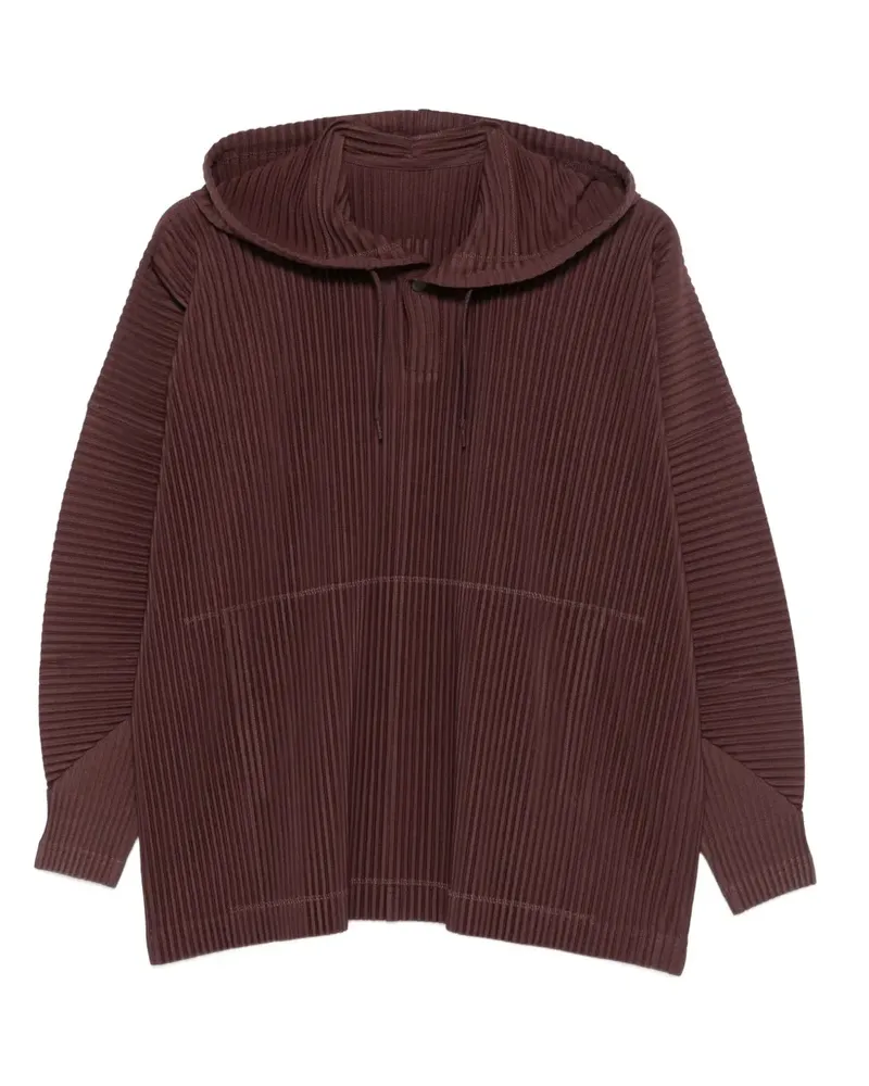 Issey Miyake Plissierter Hoodie - Braun Braun