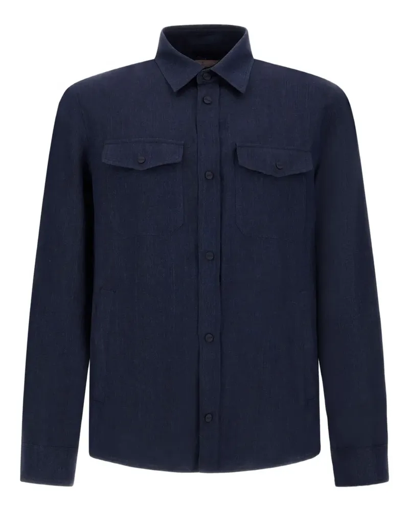 Herno Hemdjacke mit doppelter Tasche - Blau Blau