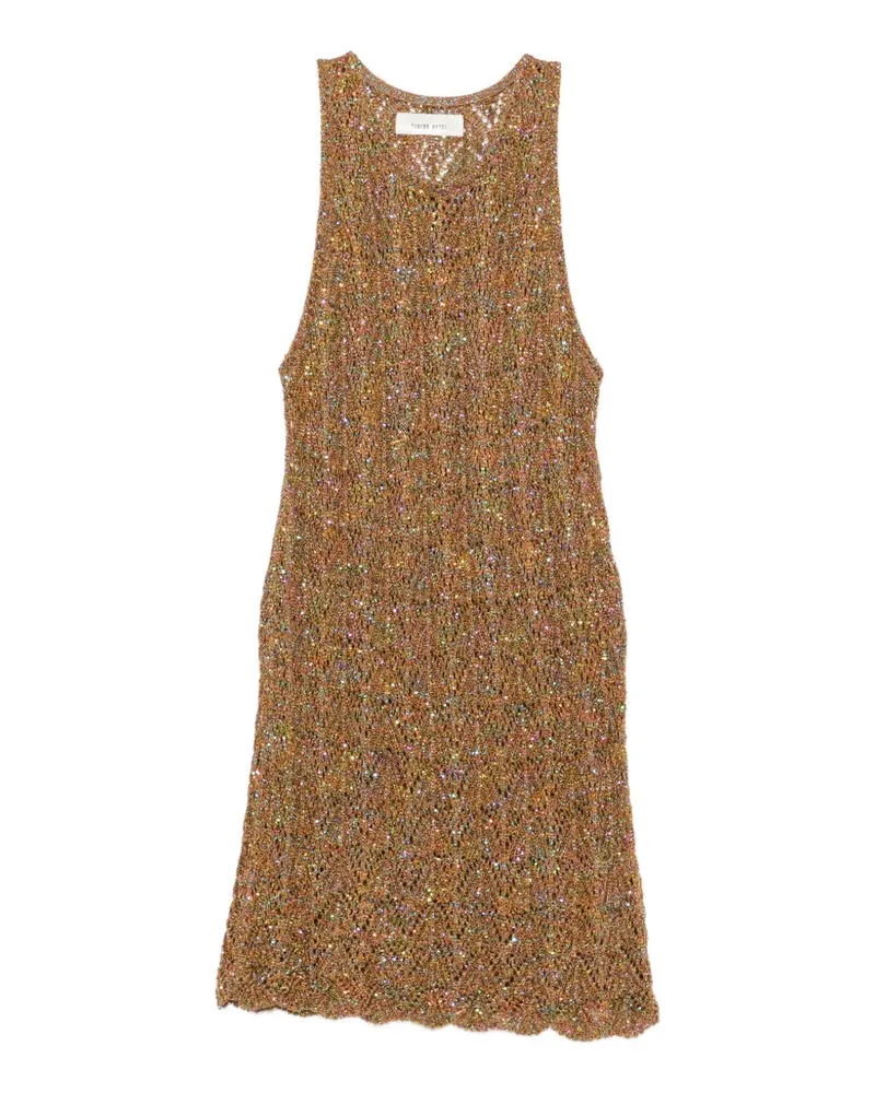 Circus Hotel Gehäkeltes Kleid mit Paillettenverzierung - Braun Braun