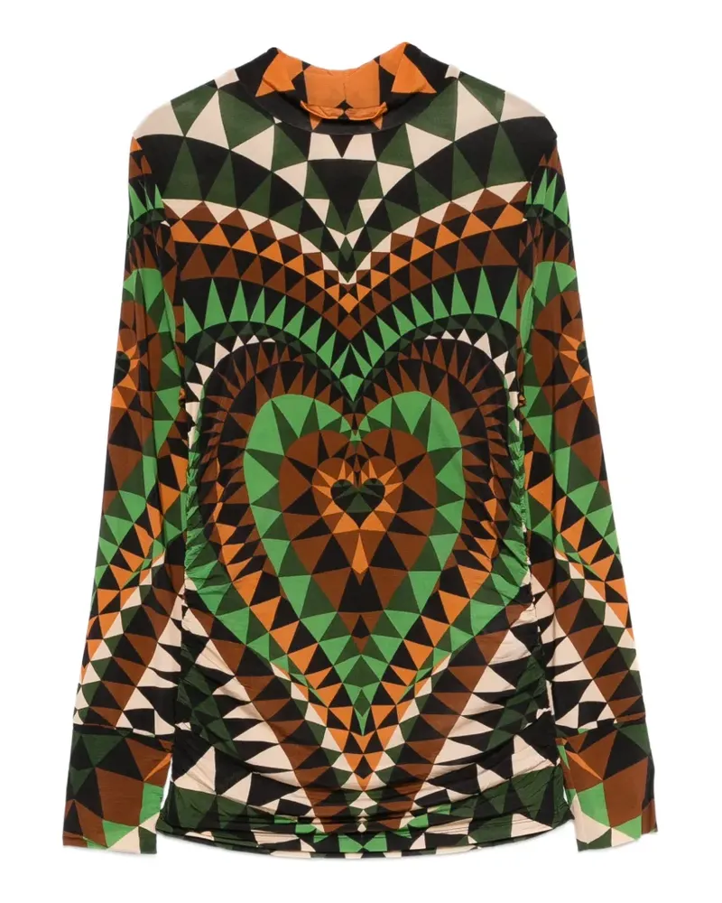 FARM Rio Oberteil mit geometrischem Herz-Print - Grün Grün