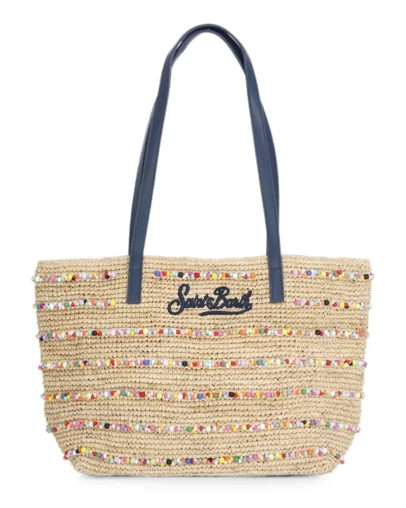 MC2 Saint Barth medium City bead-embellished tote bag - Nude Nude