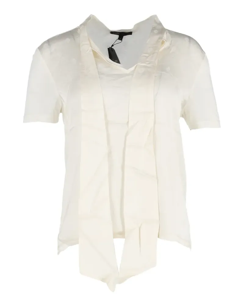 Maje tie-neck silk top - Nude Nude