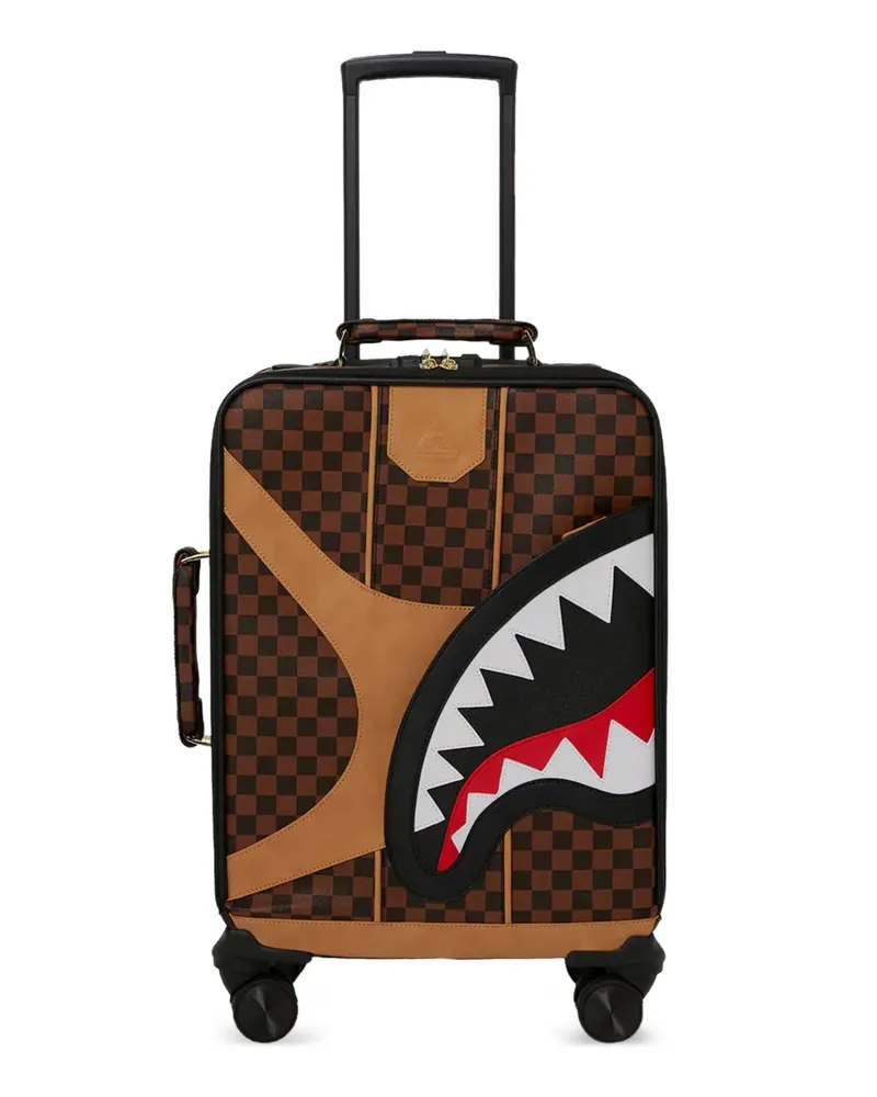 Sprayground Hennyville checked-shark suitcase - Braun Braun