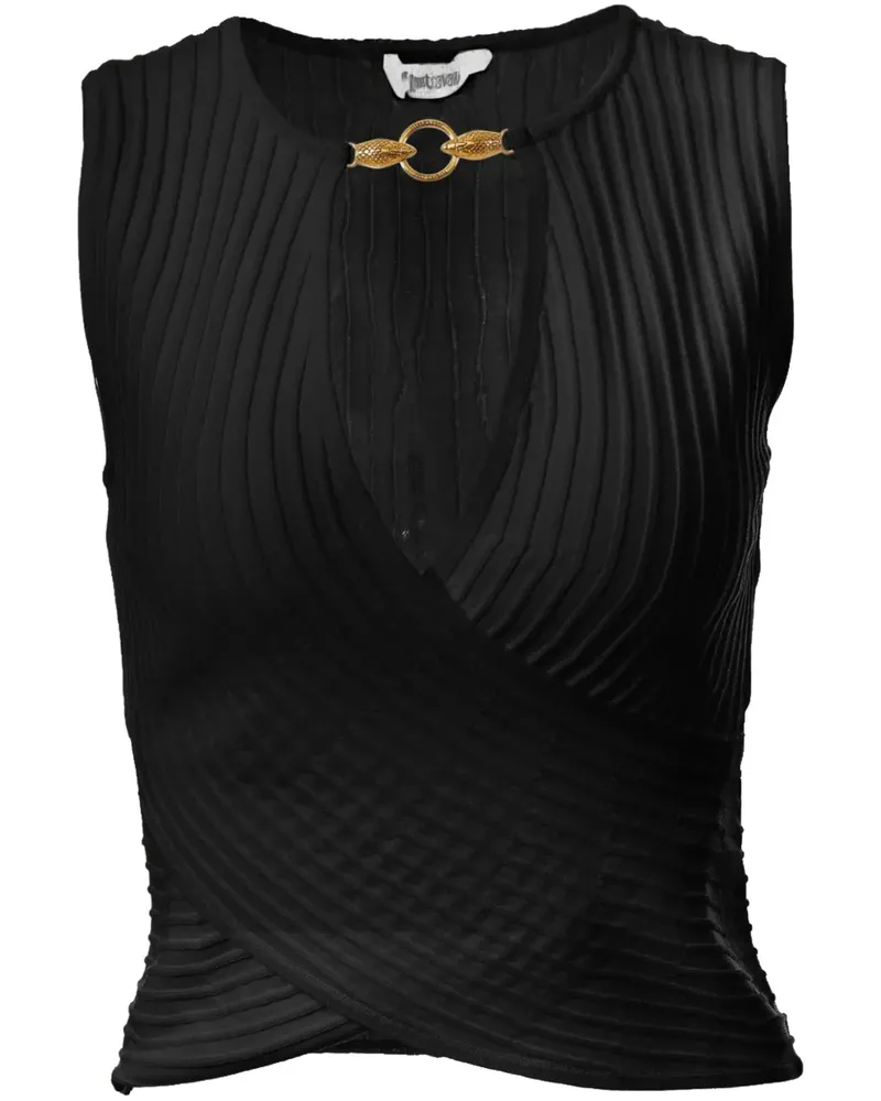 Just Cavalli Tanktop mit Schild-Detail - Schwarz Schwarz