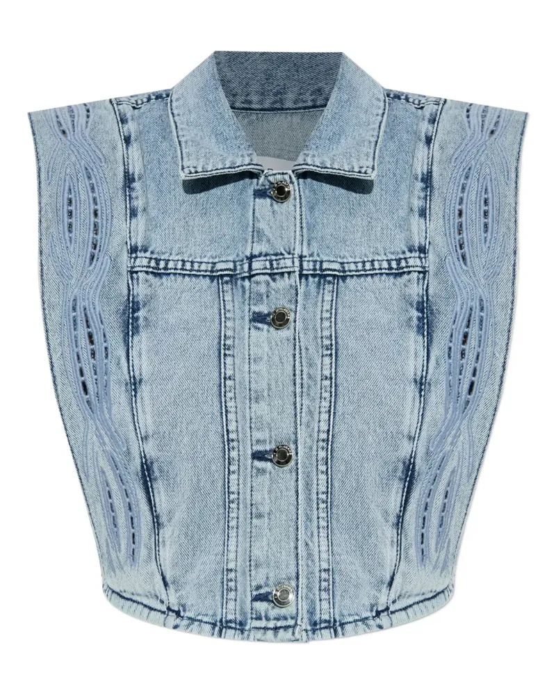 IRO Rosey Jeansjacke mit Lochstickerei - Blau Blau