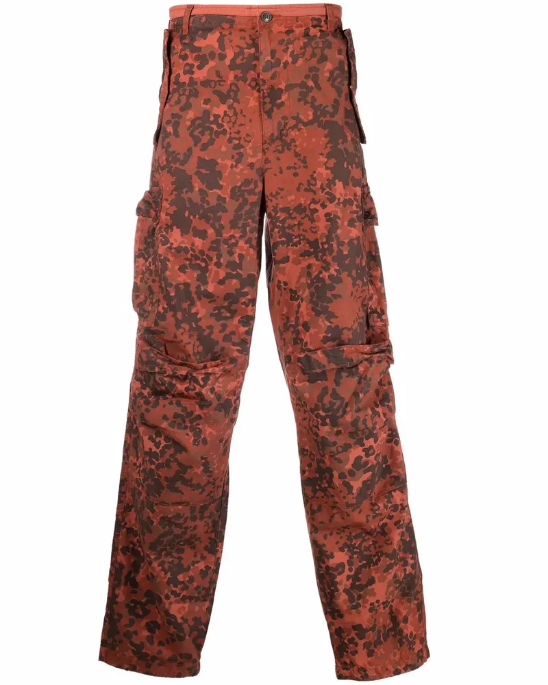 Diesel Cargohose mit Camouflage-Print - Orange Orange