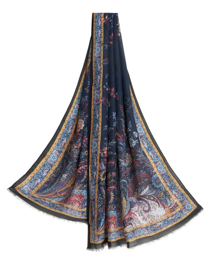Etro Schal mit Paisley-Print - Blau Blau