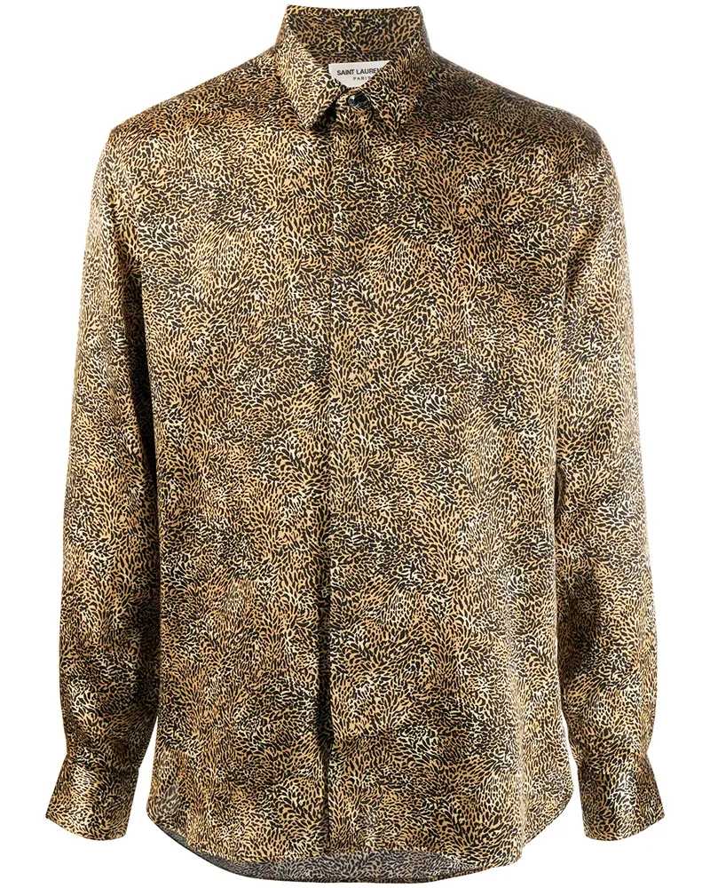 Saint Laurent Hemd mit Animal-Print - Gelb Gelb