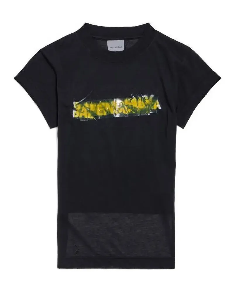 Balenciaga T-Shirt mit Graffiti-Print - Schwarz Schwarz