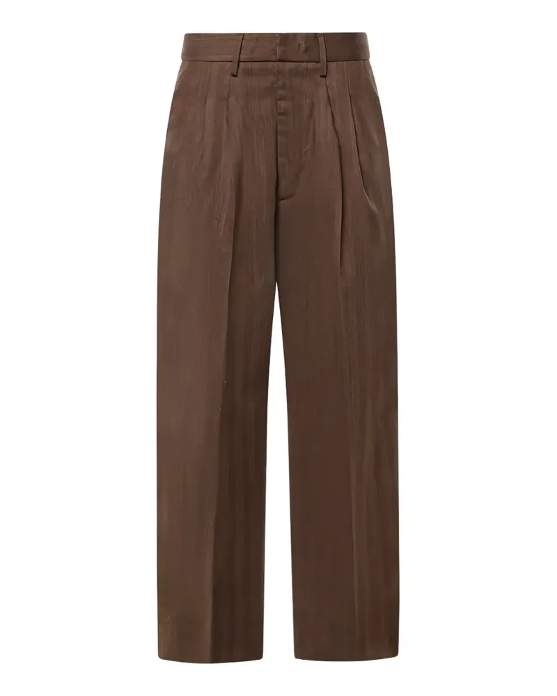 Dondup Bundfaltenhose mit Fischgrätenmuster - Braun Braun