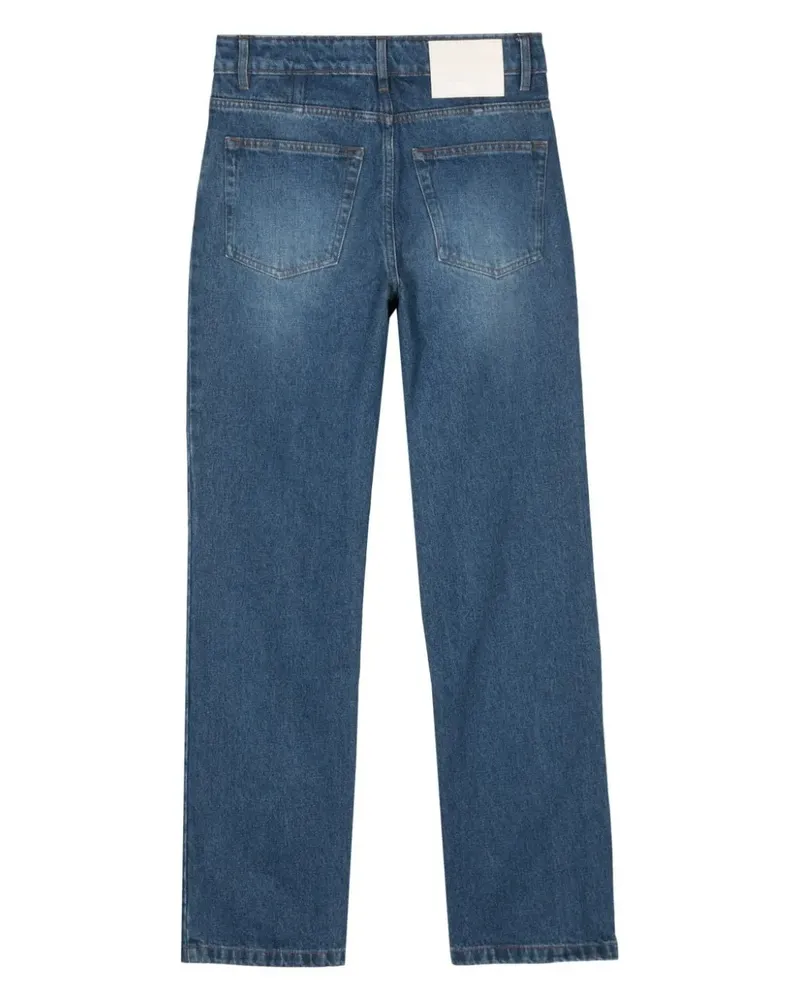 AMI Paris Halbhohe Straight-Leg-Jeans - Blau Blau