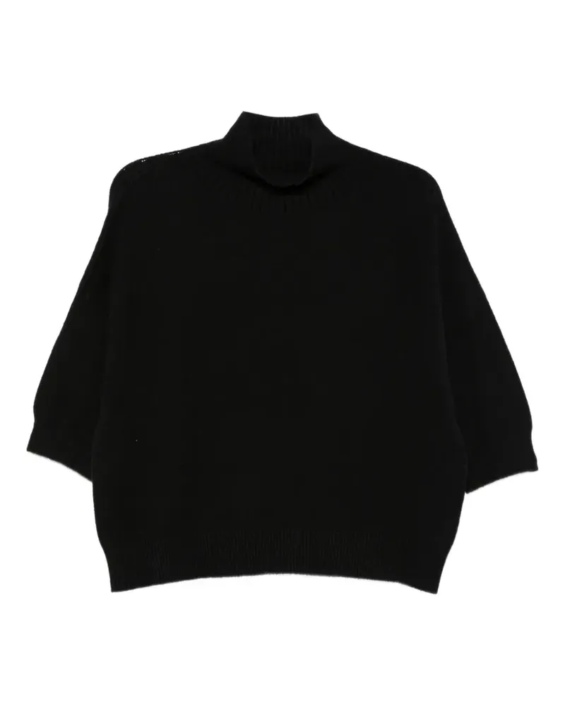 IMPERIAL high-neck short-sleeve sweater - Schwarz Schwarz