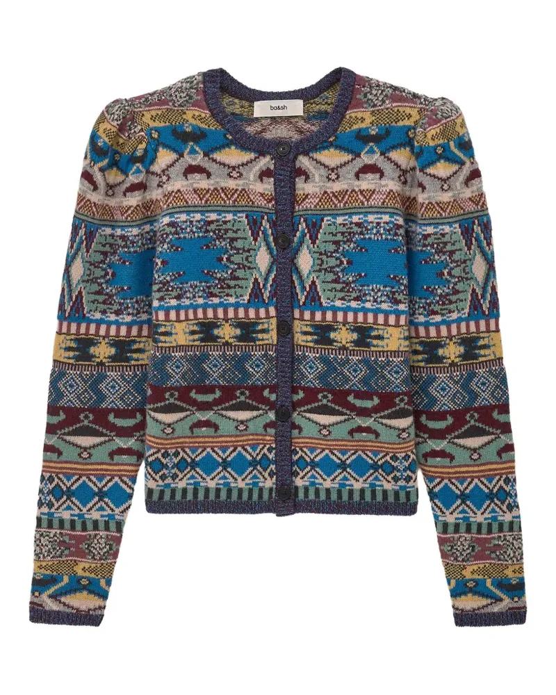 ba&sh Cardigan mit geometrischem Muster - Blau Blau