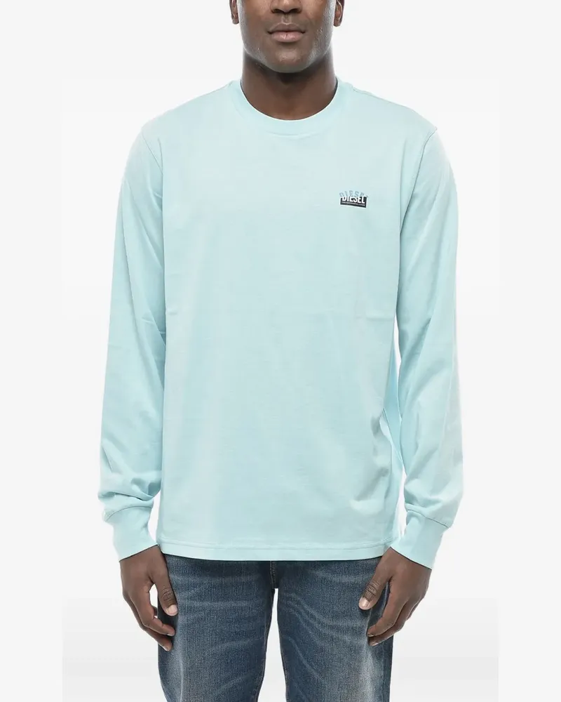 Diesel T-Just-LS-Situation Langarmshirt mit Logo - Blau Blau