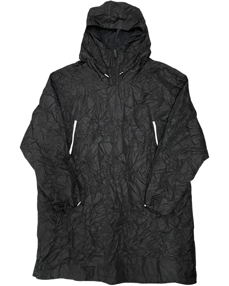 FourTwoFour on Fairfax Black" Regenmantel mit Knitteroptik - Schwarz Schwarz