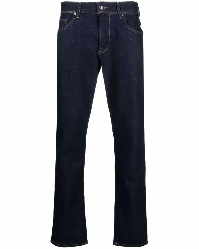 Hackett Halbhohe Slim-Fit-Jeans - Blau Blau