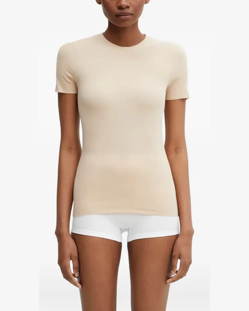 Maison Margiela logo-print T-shirt - Nude Nude